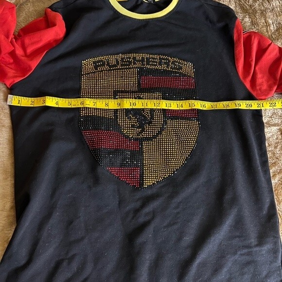 Hudson PUSHERS Bling Studded Red Gold Sweatshirt For men Size L - Picture 9 of 16